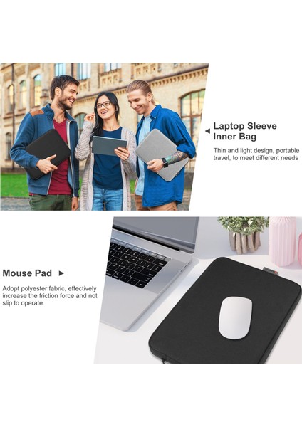 Retina Ekranlı MacBook 12 Inç (2015)/MACBOOK Air 13 Inç Çizilmez Taşıma Çantası Koruyucu Kol Çantası (34 x 25 Cm, 12,5-13,5 Inç) - Siyah (Yurt Dışından) indirimleri