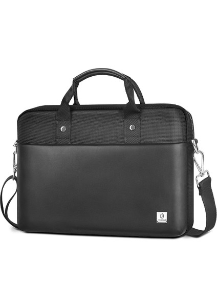 Wıwu Hali 14 Inç Laptop Çantası Yatay Stil Çanta Omuz Çantası Polyester + Pu Deri Messenger Çanta (Yurt Dışından)