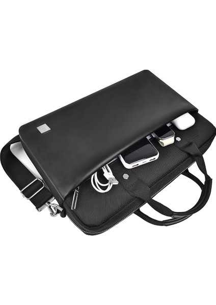 Wıwu Hali 14 Inç Laptop Çantası Yatay Stil Çanta Omuz Çantası Polyester + Pu Deri Messenger Çanta (Yurt Dışından) indirimleri
