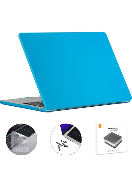 MacBook Air 13 INÇ(2024)A2681(M2)/A3113(M3)/(2022)(EU)KAPAK ve Tpu Klavye Filmi-Mavi Için Mat Laptop Kılıfı (Yurt Dışından)
