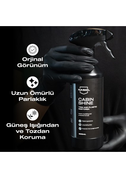 Cabinshine Trim ve Plastik Korucuyu/Yenileyici-500ml-Plastik Yüzey,Torpido Parlatıcı Bakımı