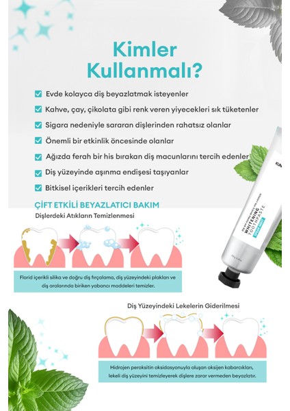 Ferahlık Etkili Beyazlatıcı Bitkisel Diş Macunu KUNDAL Whitening Toothpaste Set 150g (5 Adet)