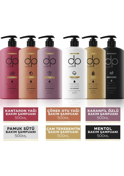 dp Daily Perfection 6 Çeşit Şampuan Seti Pamuk - Çam - Karanfil 500 ml