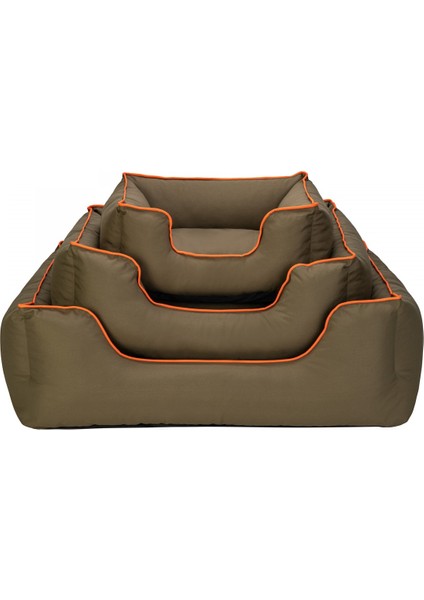 Alpha Kedi ve Köpek Yatağı Haki w Turuncu Biye S 60x fırsatları