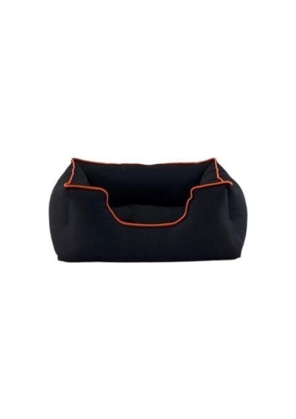 Alpha Kedi ve Köpek Yatağı Siyah w Turuncu Biye S 60