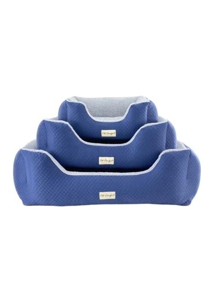 Echo Kedi ve Köpek Yatağı Mavi/Gri Peluş S 60x50cm
