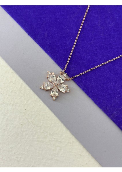 Rose Renk Lotus 925 Gümüş Kolye