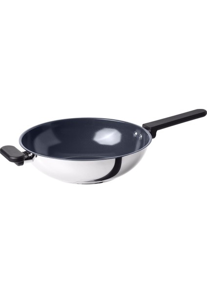 Wok Tava, Yapışmaz Kaplama-Paslanmaz Çelik, 28 cm