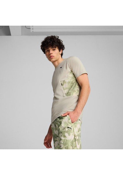 Tech Allovert Print Erkek Bej Tişört (628047-68)