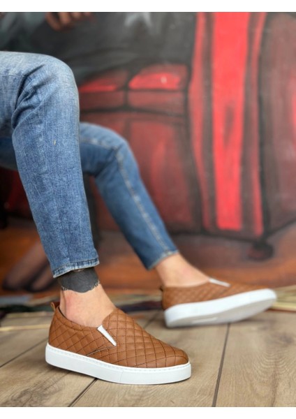 BA0353 Bağcıksız Kapitone Taba Günlük Erkek Ayakkabı