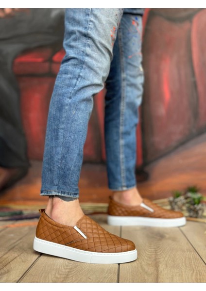 BA0353 Bağcıksız Kapitone Taba Günlük Erkek Ayakkabı modelleri