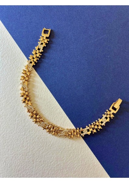 Rose Renk Çelik Zirkon Taşlı Kordon Model Bileklik modelleri
