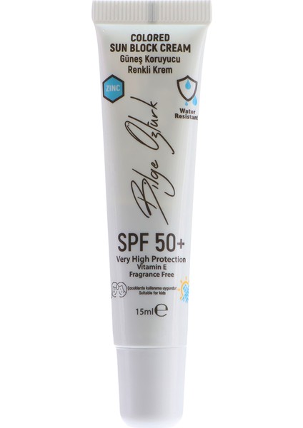 Renkli Güneş Koruyucu Krem Beyaz GKF50+ 15ML / Colored Sun Block Cream Whıte SPF50+