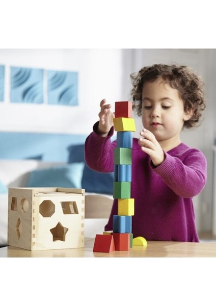 Melissa And Doug Ahşap Küp Şekil Bulmaca