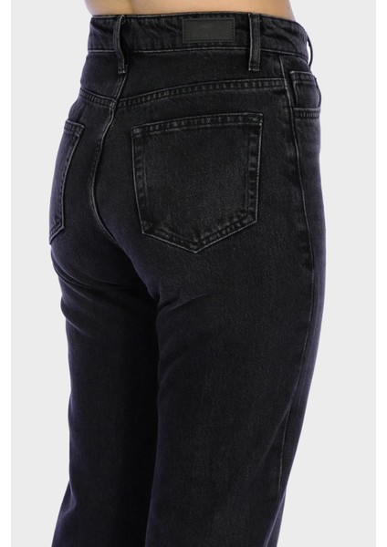 Antrasit Yüksek Bel Regular Bootcut Patı Fermuarlı Jean Pantolon C 6001-005 modelleri