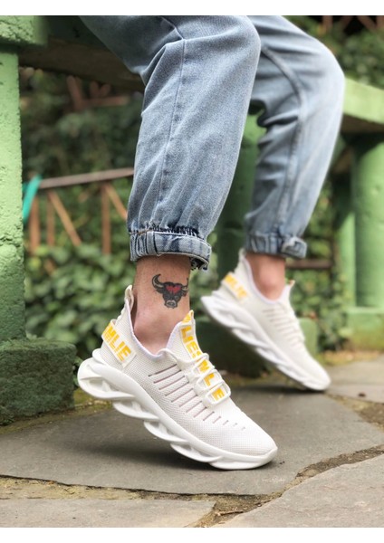 BA0602 Phantom Yüksek Taban Tarz Sneakers Beyaz Erkek Spor Ayakkabısı