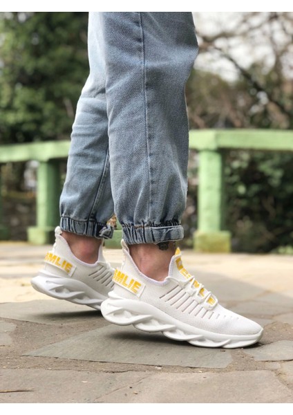 BA0602 Phantom Yüksek Taban Tarz Sneakers Beyaz Erkek Spor Ayakkabısı