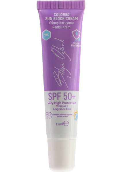 Renkli Güneş Koruyucu Krem Mor GKF50+ 15ML / Colored Sun Block Cream Purple SPF50+