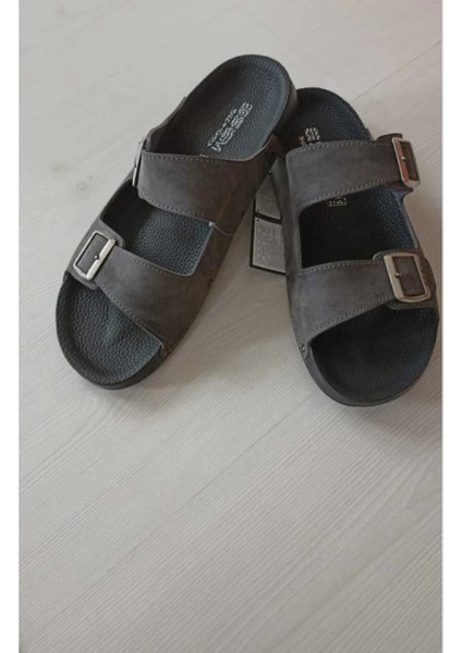 Esem Iki Toka Rahat Taban Günlük Antrasit Renk Terlik modelleri