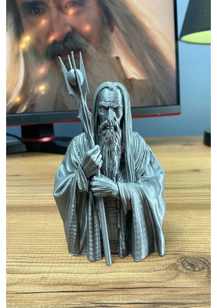 Yüzüklerin Efendisi Saruman Büst Figür 15 cm - Yüksek Kaliteli Dekoratif Figür