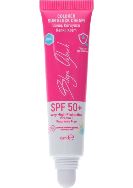 Renkli Güneş Koruyucu Krem Pembe GKF50+ 15ML / Colored Sun Block Cream Pınk SPF50+