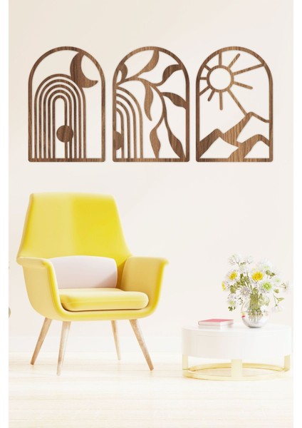 Modern Bohomien Temalı Duvar Dekoru 3 Lü Tablo Seti fiyatları