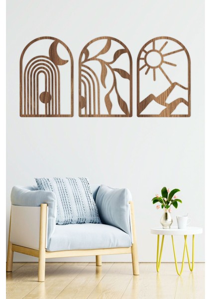 Modern Bohomien Temalı Duvar Dekoru 3 Lü Tablo Seti modelleri