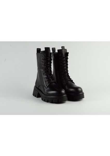 Bağcıklı Topuklu Hakiki Deri Siyah Bot fırsatları