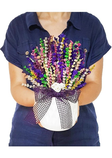 Tekno Trust Lavanta Alberobello&kokulu Mor Aromatik Kuru Çiçek&dekoratif Çiçek& 20-25 cm