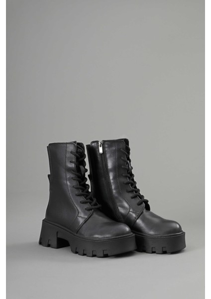 Bağcıklı Fermuarlı Hakiki Deri Kadın Bot modelleri