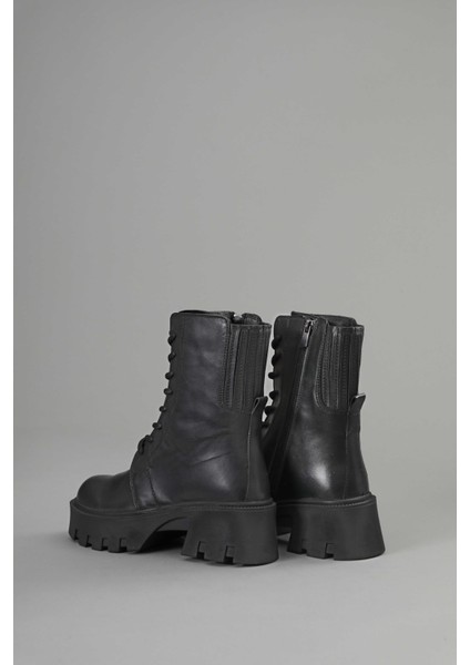 Bağcıklı Fermuarlı Hakiki Deri Kadın Bot indirimleri