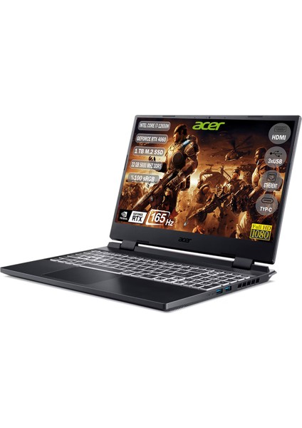 Nitro 5 I7-12650H 32 GB 1 TB SSD RTX 4060-8 GB 15.6'' 165 Hz IPS Freedos NH.QM0EY.00B+325