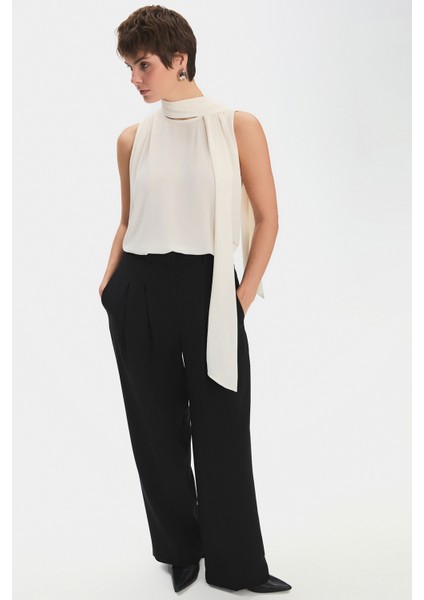 Pili Detaylı Palazzo Pantolon modelleri