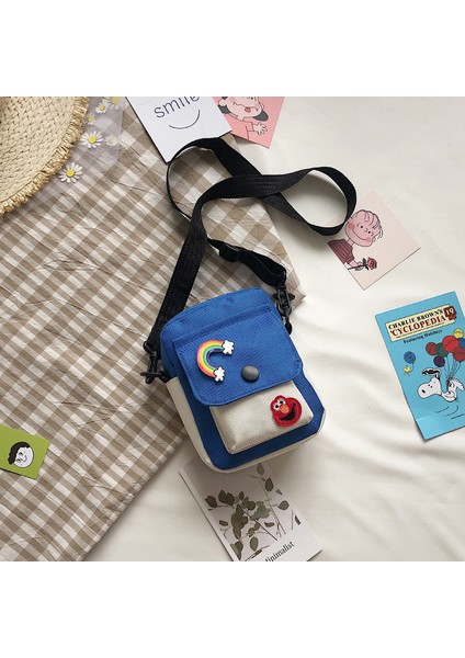 Yeni Susam Sokağı Askılı Çanta Kadın Kanvas Karikatür Küçük Omuzdan Askili Çanta Öğrenci Omuz Taze ve Tatlı Küçük Çanta Kadınlar Için (Yurt Dışından)