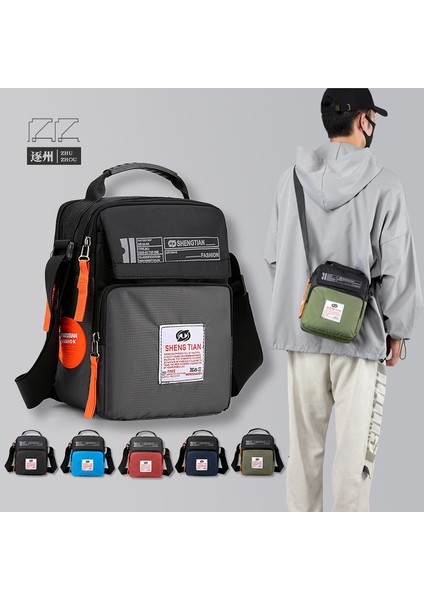 Yeni Erkek Basit Rahat ve Dayanıklı Omuz Çantası Büyük Kapasiteli Çok Cepli Oxford Kumaş Crossbody Çanta (Yurt Dışından) fiyatları