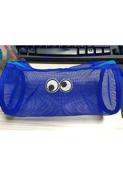 Büyük Gözler, Sevimli Kişilik, Yaratıcı Örgü Şeffaf Kalem Çantası, Komik Büyük Kapasiteli Öğrenci Kırtasiye Saklama Çantası (Yurt Dışından)