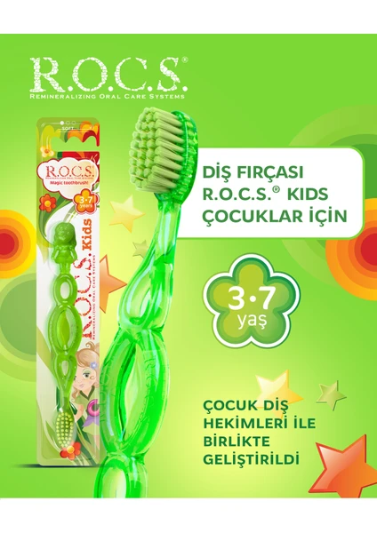 Kids Çocuk Diş Fırçası 3-7 Yaş - Yeşil