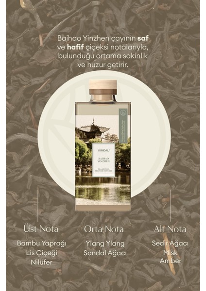 Parfüm Difüzörü Çay Serisi KUNDAL Perfume Diffuser Tea Edition 140ml (Baihao Yinzhen)