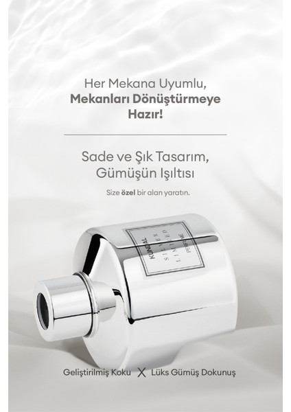 Parfüm Difüzörü Seçkin Gümüş Seri KUNDAL Perfume Diffuser Silver Edition 200ml 2 Adet (Black Cherry)