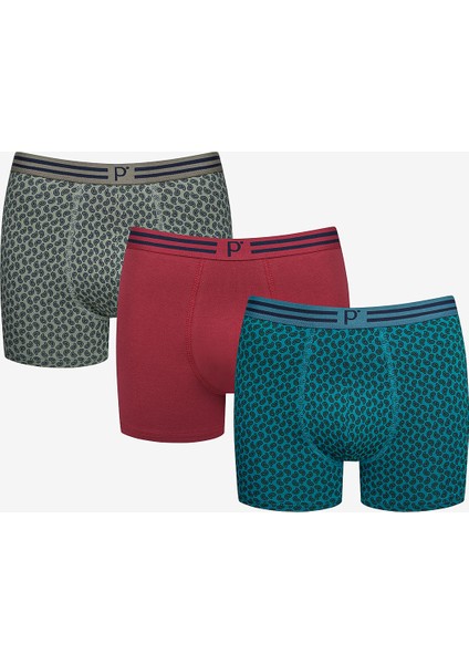 Colourful 3lü Çok Renkli Boxer Külot