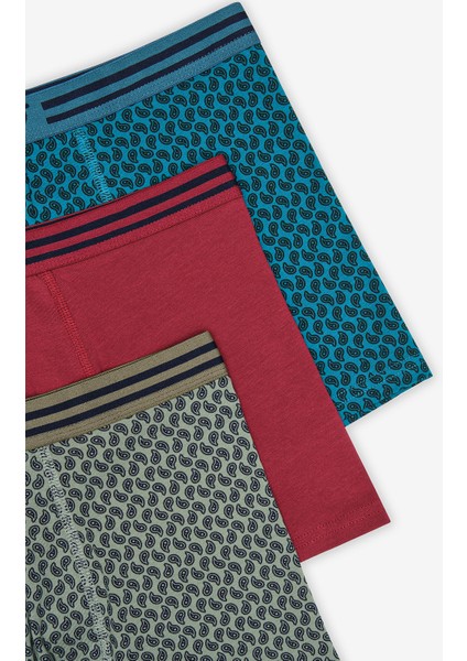 Colourful 3lü Çok Renkli Boxer Külot