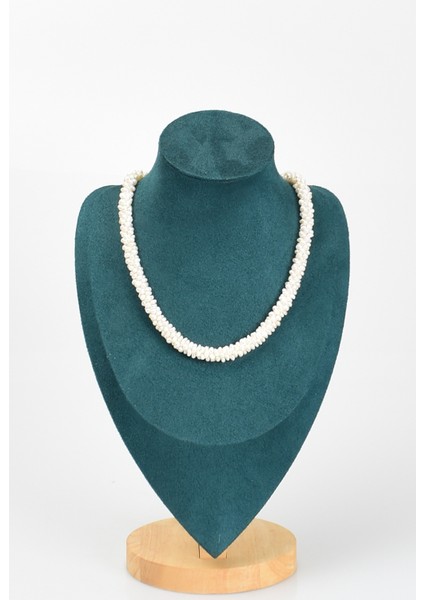 Burma Inci Doğal Taş Gümüş Kapama Kolye