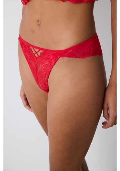 Freya V Back Kırmızı Brazilian Külot