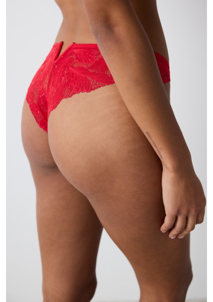 Freya V Back Kırmızı Brazilian Külot