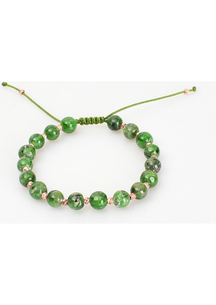 Diopsit Doğal Taş Makrome Bileklik modelleri