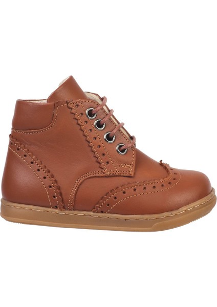 Classy-Taba Deri Fermuarlı Kız Çocuk Bot
