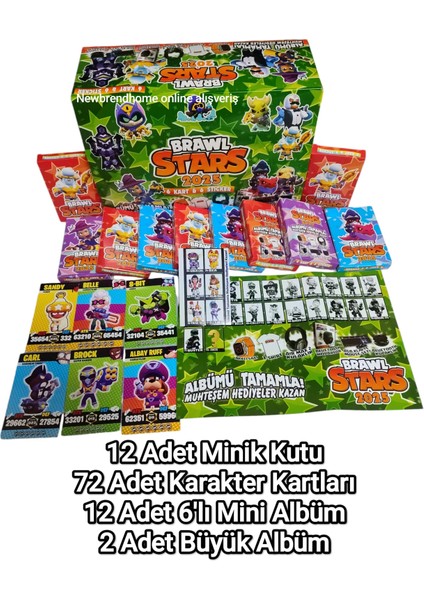 Emrah Gültekin 2025 Yeni Seri Karakter Kartları (12 Minik Kutu 72 Adet Kart 12 Adet 6lı Sticker 2 Adet Büyük Albüm) Oyun Kağıtları