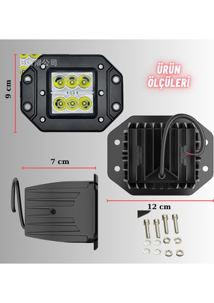 Off Road LED Çalışma ve Tampon Sis Lambası 4 Adet 12-24V Traktör Tır Kamyon Atv Yüksek Performanslı metal sis farı fırsatları