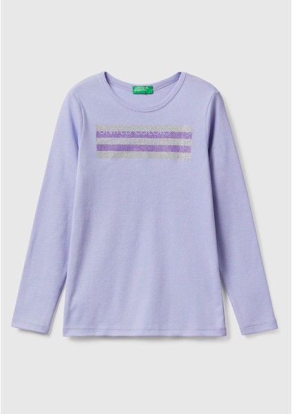 United Colors Of Benetton Kız Çocuk Haki Tişört Model Kodu: 223A3I9WC10CX