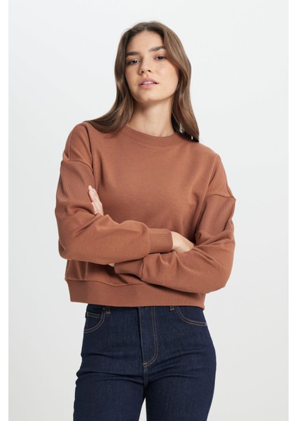 Kadın Kahverengi Sweatshırt Model Kodu: W242451825 fiyatları